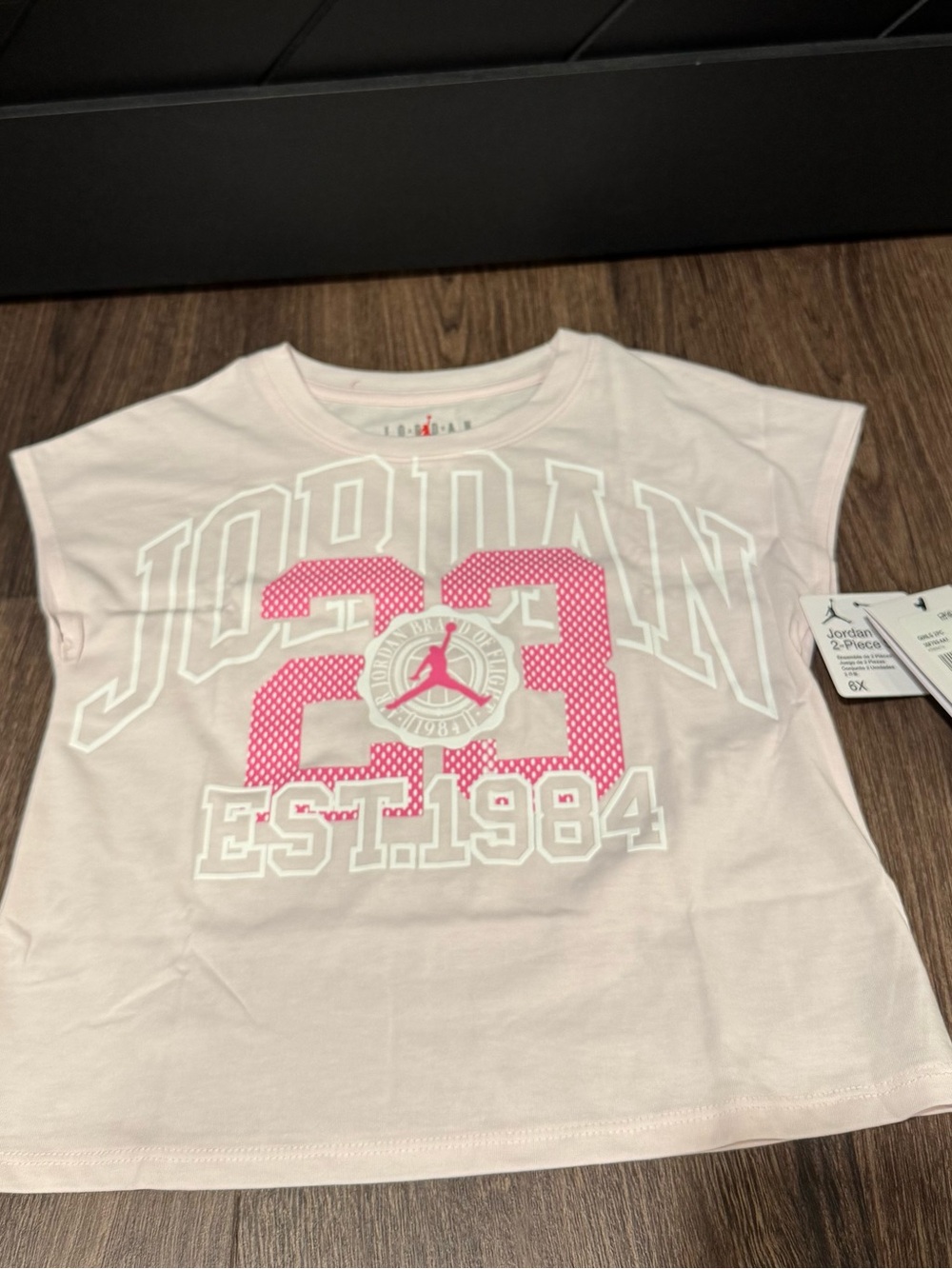 Jordan Pink Short Sleeve '23' Graphic Tee for Kids